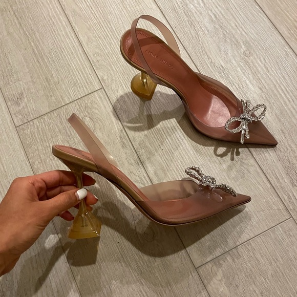 ❌SOLD❌amina Muaddi Rosie Nude Slingback PVC NIB - Picture 11 of 17